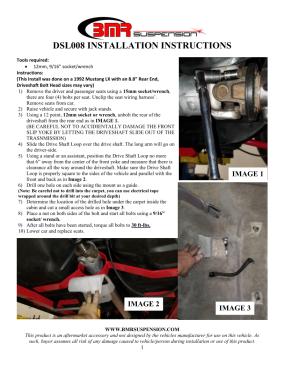 BMR Installation Instructions for DSL008