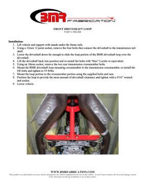 BMR Installation Instructions for DSL010