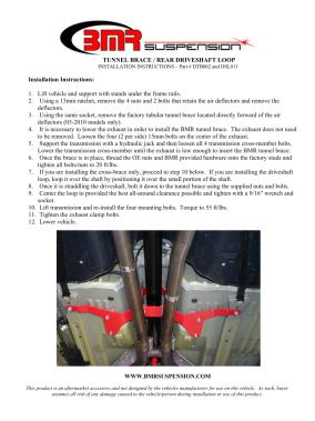 BMR Installation Instructions for DSL011