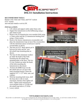 BMR Installation Instructions for DSL111