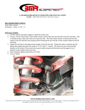 BMR Installation Instructions for ELK006