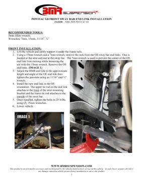 BMR Installation Instructions for ELK008