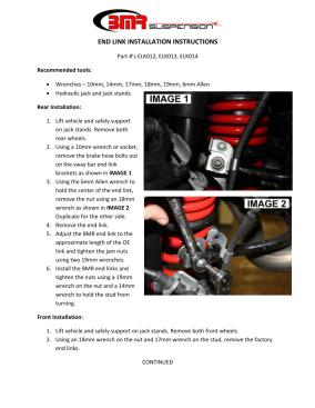 BMR Installation Instructions for ELK012