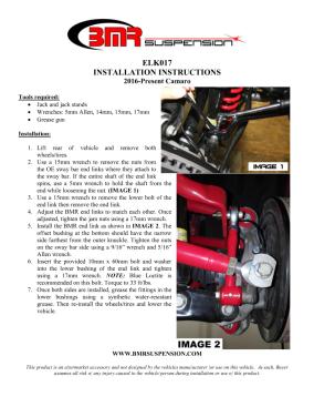 BMR Installation Instructions for ELK017