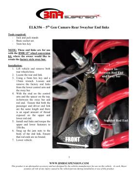 BMR Installation Instructions for ELK356