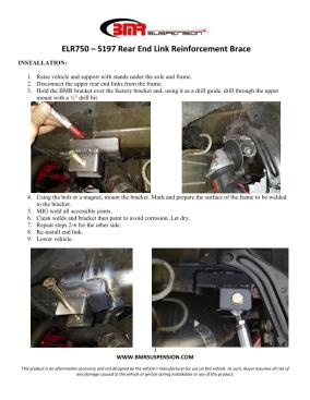 BMR Installation Instructions for ELR750