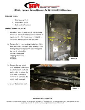 BMR Installation Instructions for HB760