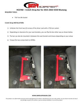 BMR Installation Instructions for HCS760