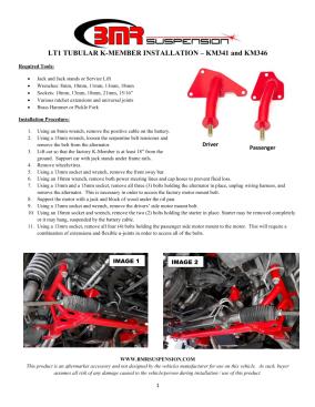 BMR Installation Instructions for KM341