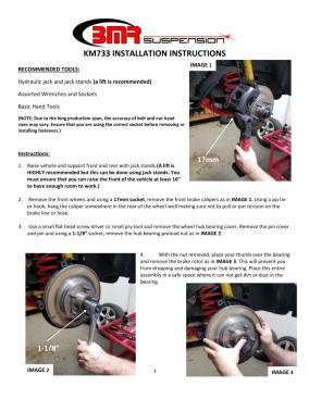 BMR Installation Instructions for KM733