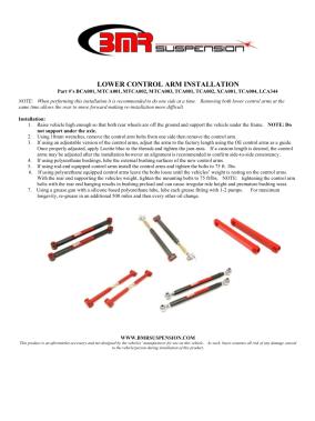 BMR Installation Instructions for LCA344