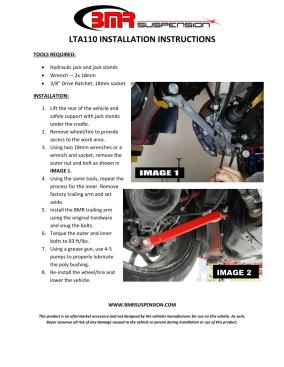 BMR Installation Instructions for LTA110