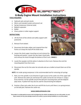 BMR Installation Instructions for MM460
