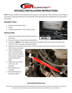 BMR Installation Instructions for MTCA052