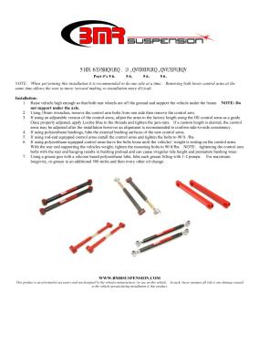 BMR Installation Instructions for RSK031