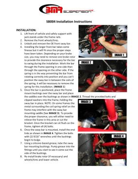 BMR Installation Instructions for SB004