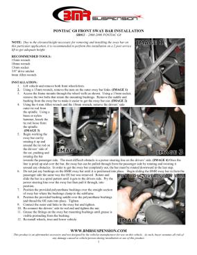 BMR Installation Instructions for SB012