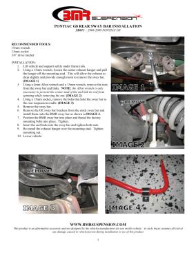 BMR Installation Instructions for SB013