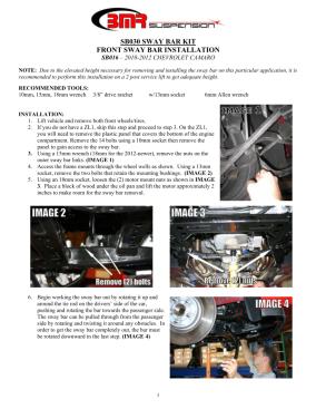 BMR Installation Instructions for SB016