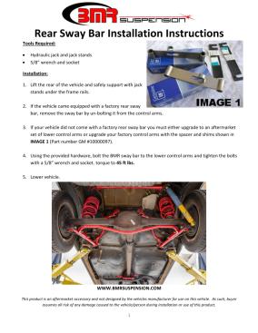 BMR Installation Instructions for SB021