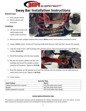 BMR Installation Instructions for SB022