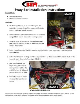 BMR Installation Instructions for SB023