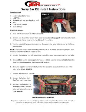 BMR Installation Instructions for SB031