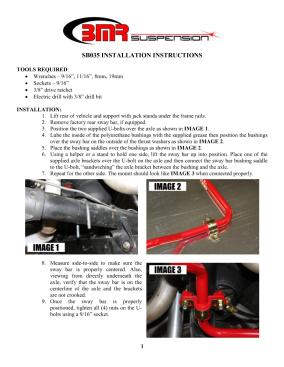 BMR Installation Instructions for SB035