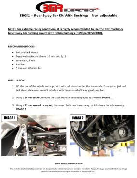 BMR Installation Instructions for SB051