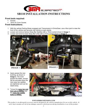 BMR Installation Instructions for SB110
