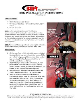 BMR Installation Instructions for SB112