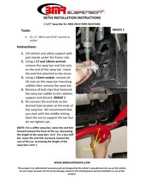 BMR Installation Instructions for SB754