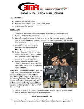 BMR Installation Instructions for SB764