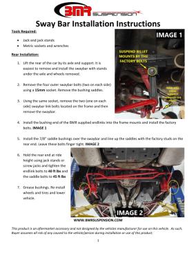 BMR Installation Instructions for SBP010