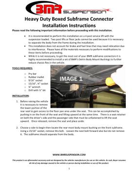 BMR Installation Instructions for SFC005