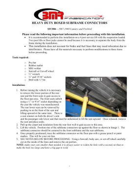 BMR Installation Instructions for SFC006