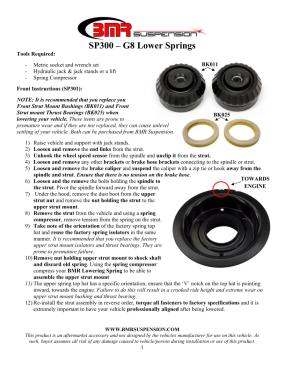 BMR Installation Instructions for SP300