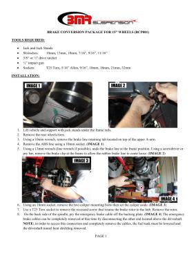 BMR Installation Instructions for SPD001