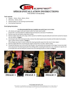 BMR Installation Instructions for SPD110