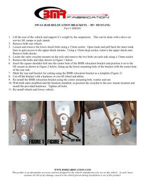 BMR Installation Instructions for SRK001