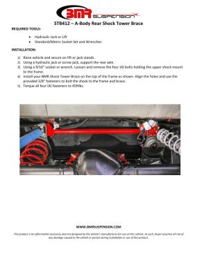 BMR Installation Instructions for STB412