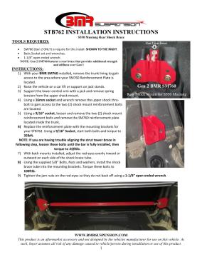 BMR Installation Instructions for STB762