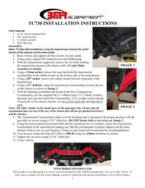 BMR Installation Instructions for TC730