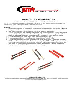 BMR Installation Instructions for TCA002