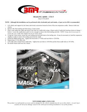 BMR Installation Instructions for TCA018