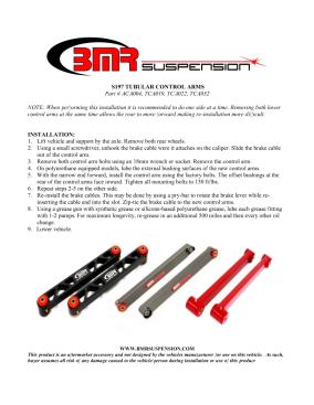 BMR Installation Instructions for TCA019