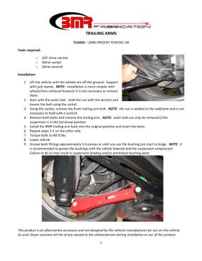 BMR Installation Instructions for TCA026