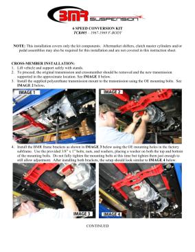 BMR Installation Instructions for TCK005