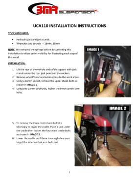 BMR Installation Instructions for UCA110
