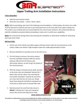 BMR Installation Instructions for UTA110